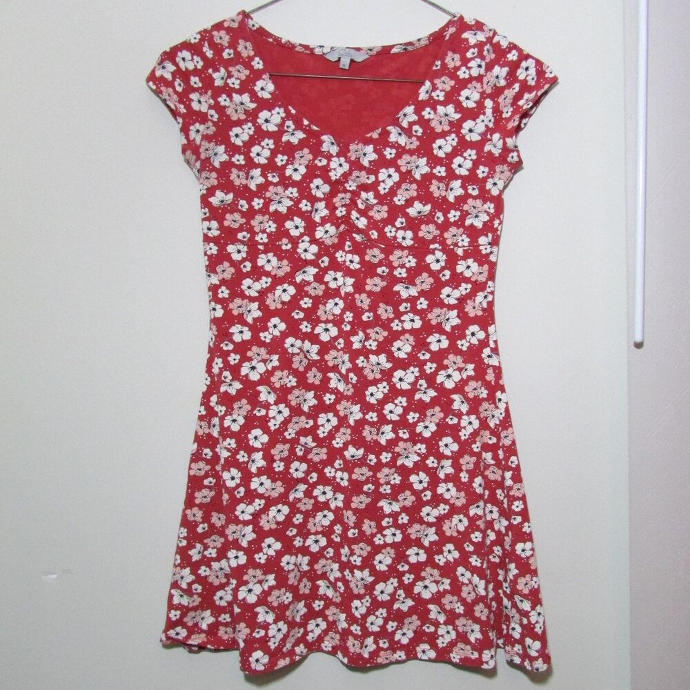 Clockhouse Ckh Floral Stretch MIni Dress - Coral - Picture 1 of 4